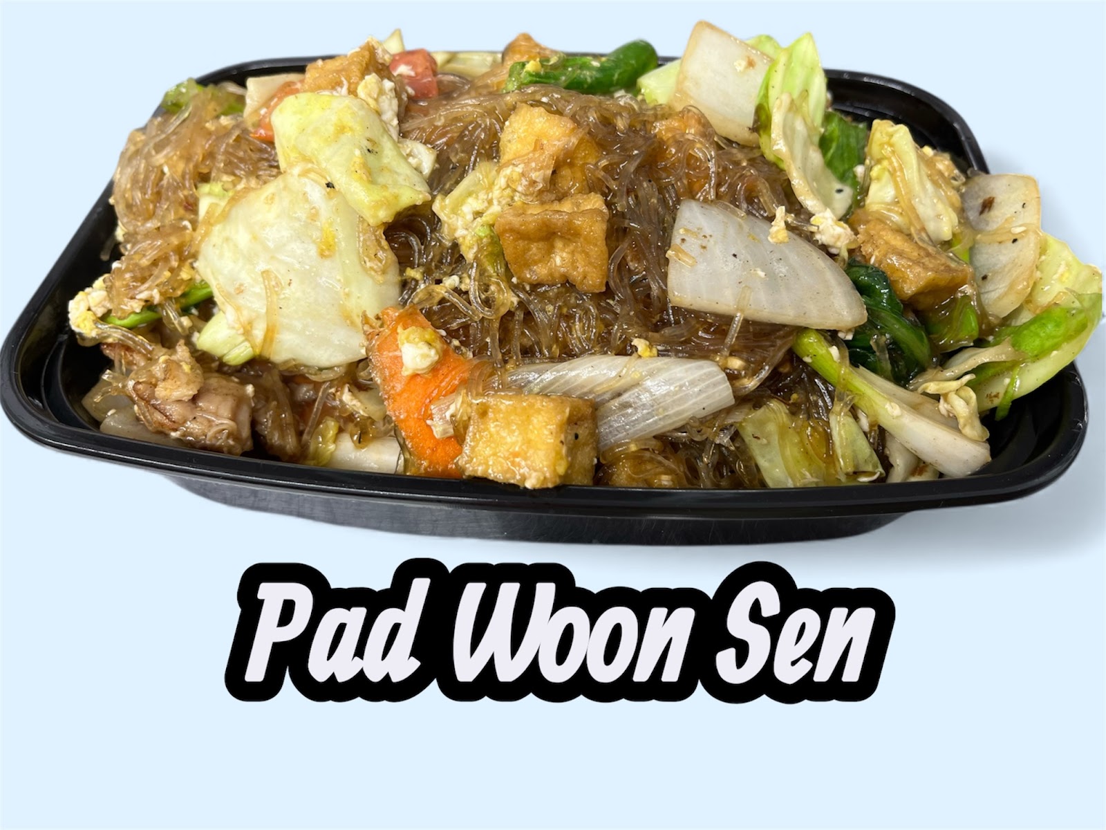 Pad Woon Sen glass noodles with tofu and vegetables